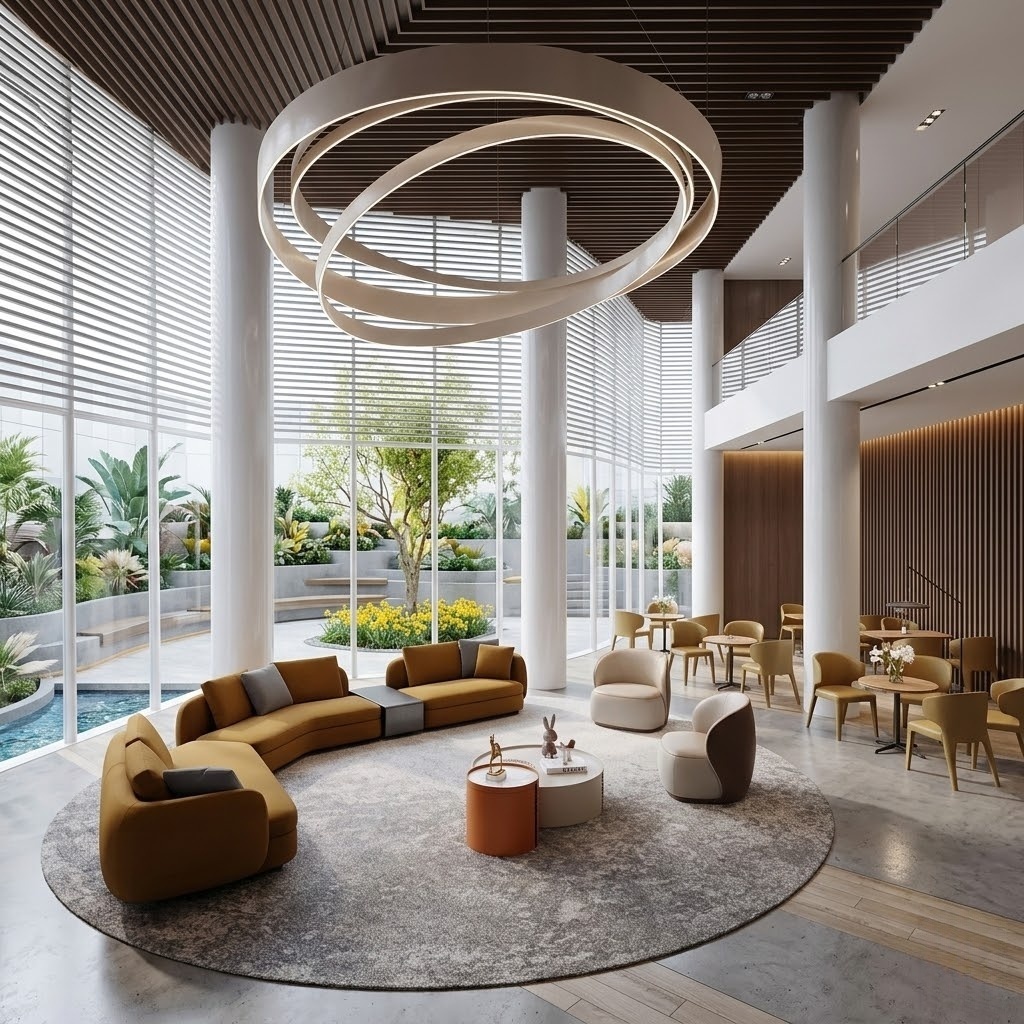 Modern Leather Lounge Seating for Office Public Areas