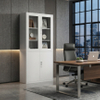 Glass Door Office Cabinet Modern Lockable Metal Filing Storage
