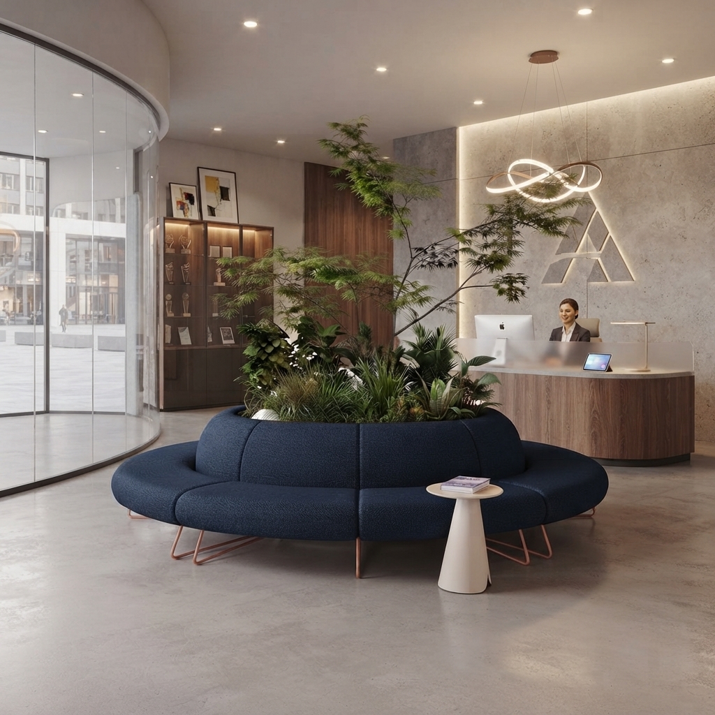 Modular Office Circular Sofa Commercial Round Lounge Seating