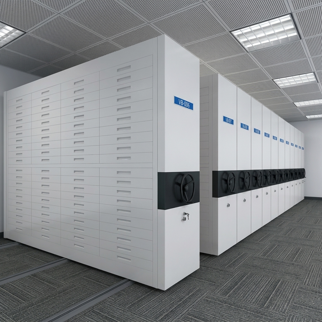 Smart Mobile Shelving System Electric High Density Archive Storage