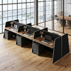 Office Cubicle Modern 4 Person Desk with Acoustic Divider