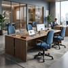 Blue Mesh Task Office Chair with Fixed Arms