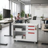 Mobile Rolling Multi-Tier Steel Office Storage Credenza