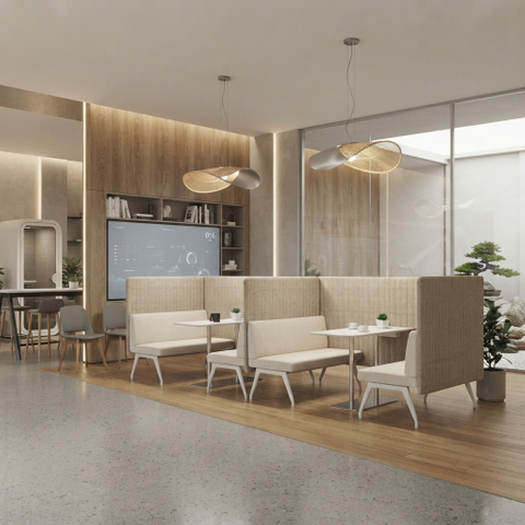 Office Booth Reception Sofa High Back Booth Seating Commercial Furniture