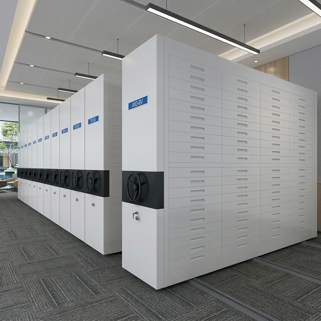 Smart Mobile Shelving System Electric High Density Archive Storage