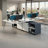 Bench Workstation 4 Person Modern Office Desk Storage