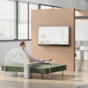 Modern Lounge Bench Seating with Privacy Screen Solution