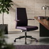 Executive Ribbed Leather Office Chair for Modern Workspace