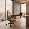 Modern CEO Boss Office Chair with Slim Padded Arms