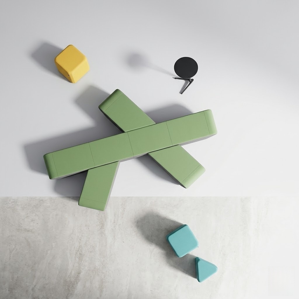 Modular Public Area Bench Seating for Modern Offices