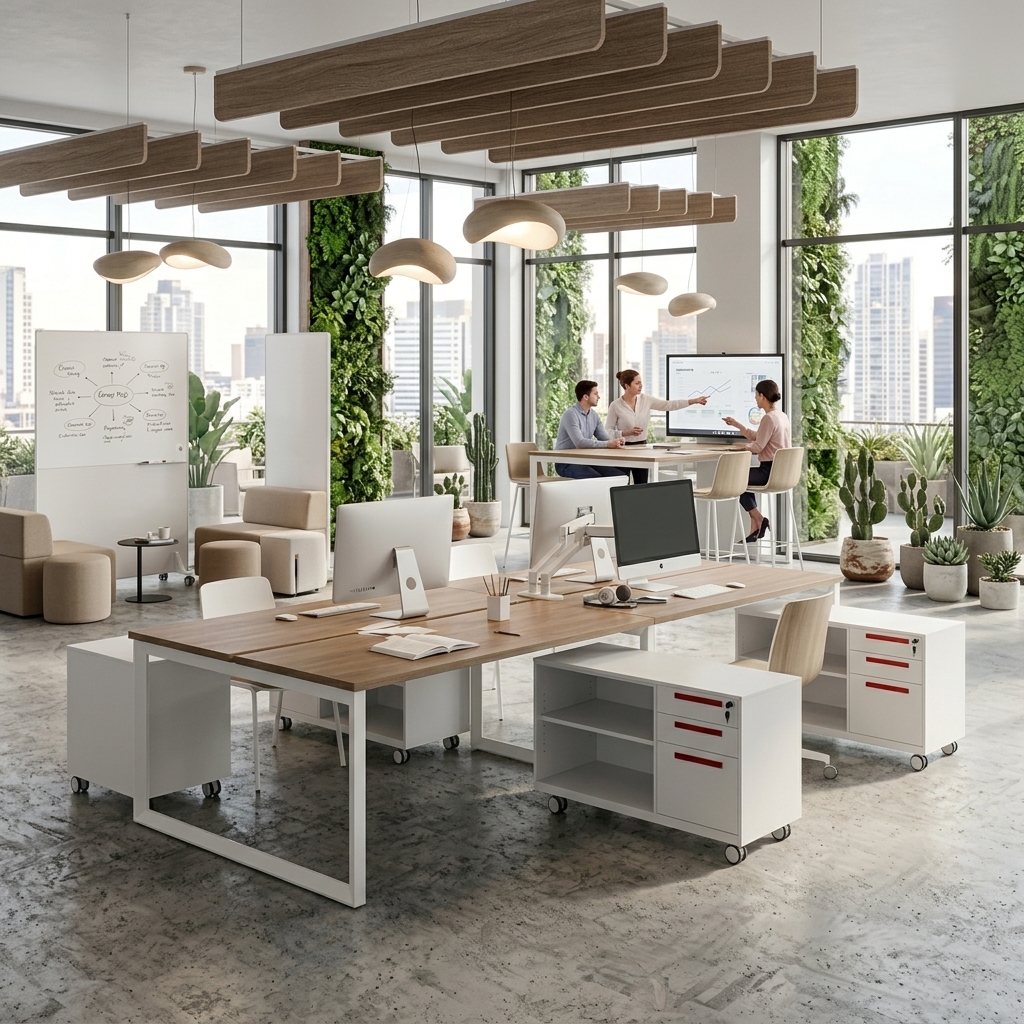 Mobile Rolling Multi-Tier Steel Office Storage Credenza