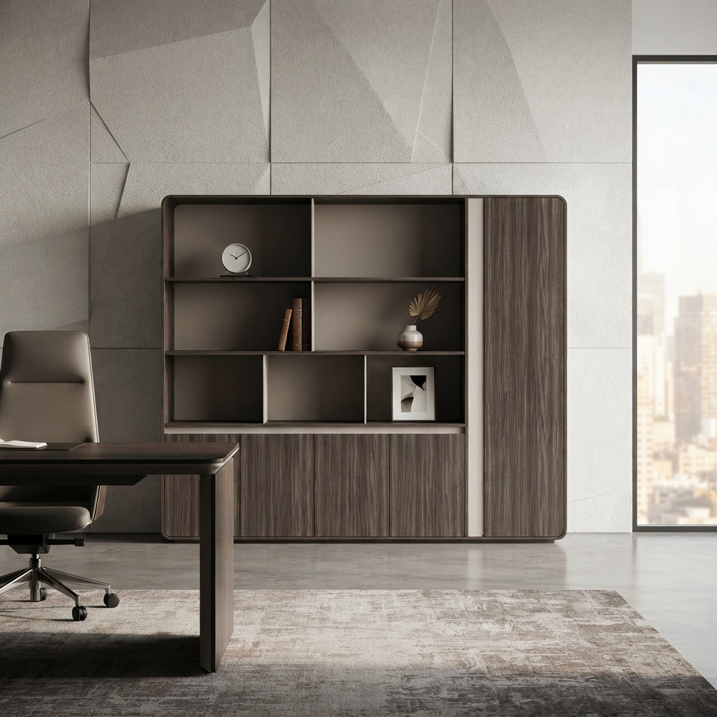 Office File Cabinet Modern Wood Storage Display Unit