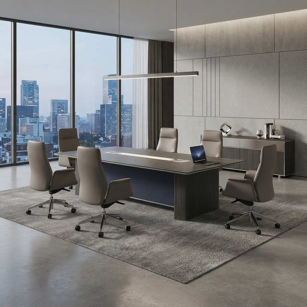 Executive Conference Table Integrated Power Large Modern Boardroom Furniture