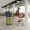 Office Bar Stool Upholstered Adjustable Rolling Counter Height Seating