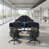 Modular Office Workstation Desk with Privacy Screen Storage