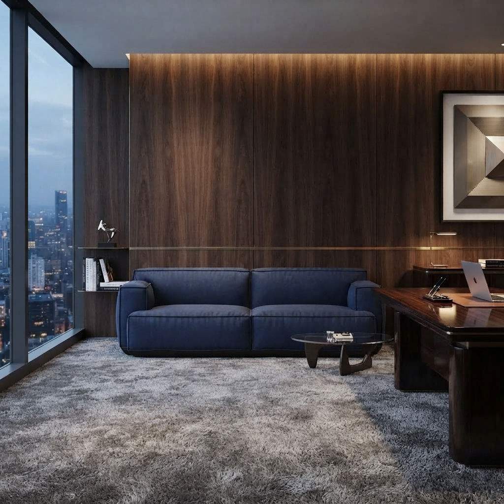 Executive Office Sofa Luxury Leather Modern CEO Reception Couch