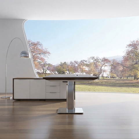 Height Adjustable Executive Desk Modern CEO Workstation
