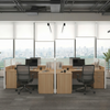 Office Cubicle Modern 4 Person Desk with Acoustic Divider