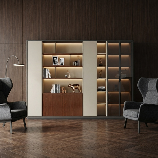Executive Office Storage Cabinet Modern Shelves