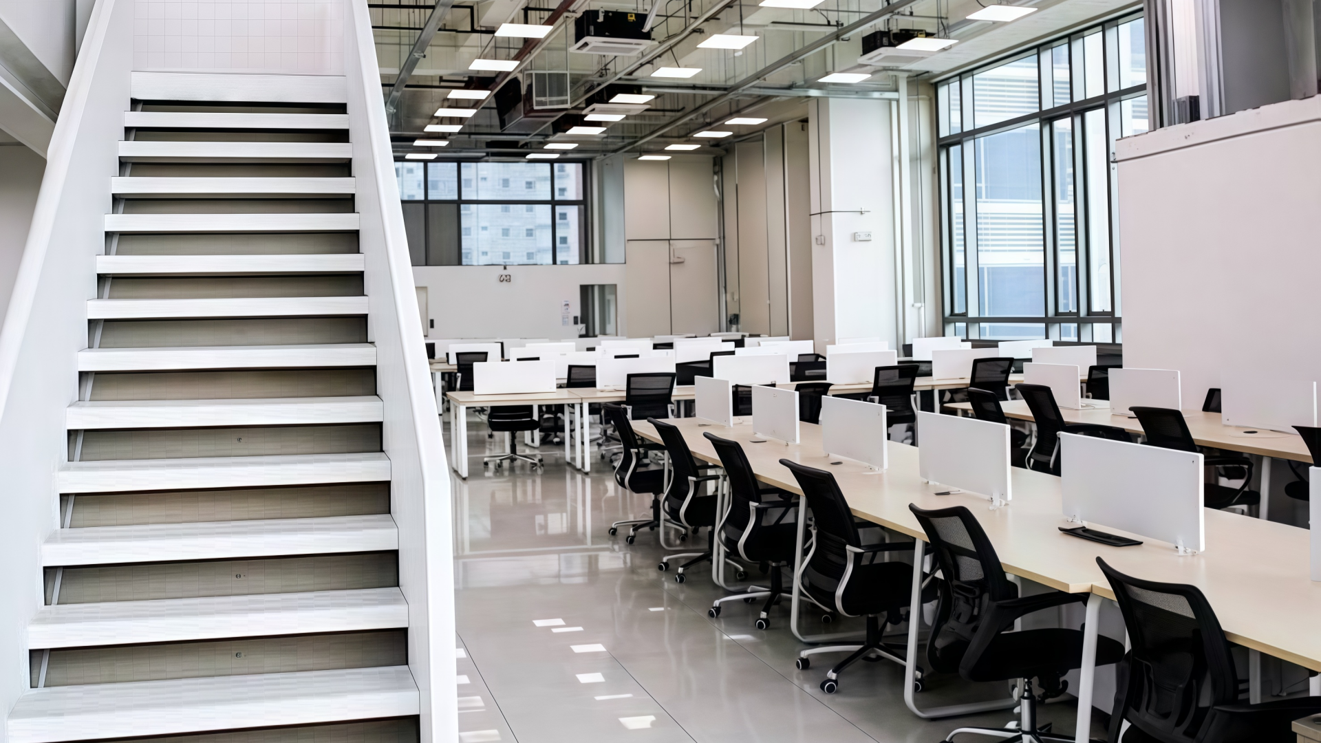 open plan workspace