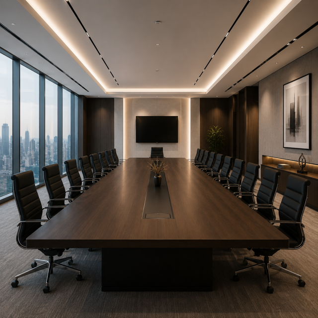 Luxury Walnut Veneer Meeting Room Table