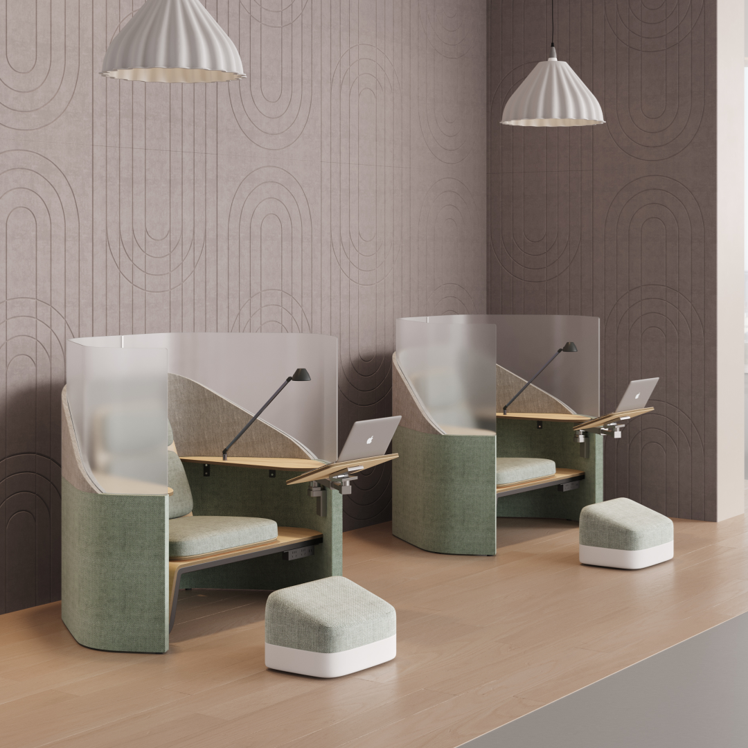 Acoustic Personal Pods with Swivel Desk for Office Focus