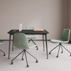 Compact Office Conference Table with Soft Upholstered Seating