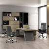 Luxury L-Shaped Office Desk in Wood Veneer for Managers
