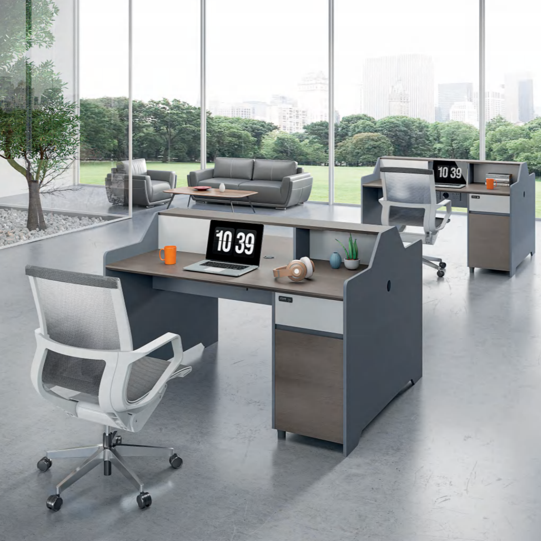 Collaborative Office Workstation Desk with Privacy Screens
